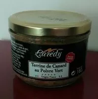 Mängden socker i Terrine de canard au poivre vert