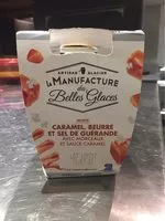 Mängden socker i Crème glacée au caramel, au beurre et au sel de Guérande avec morceaux et sauce au caramel
