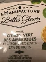 Mängden socker i Sorbet plein fruit au citron vert et au citron avec zestes citron confits