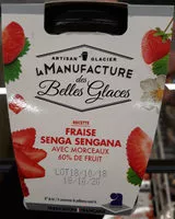 Mängden socker i Sorbet plein fruit à la fraise senga sengana avec morceaux de fraise semi-confits