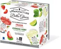 Mängden socker i Duo de sorbets fraise / citron vert