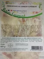 Mängden socker i Piémontaise au jambon supérieur