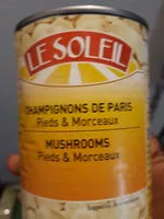 Mängden socker i Champignons de Paris pieds et morceaux