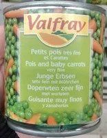 Mängden socker i Petits pois très fins et Carottes