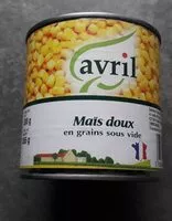 Mängden socker i Maïs doux avril