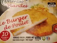 Mängden socker i Burgers de poulet HALAL