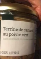 Mängden socker i Terrine de canard au poivre vert