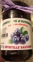 Mängden socker i Confiture d’auvergne myrtille sauvage