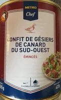Mängden socker i Confit de Gésiers de Canard du Sud-Ouest Emincés