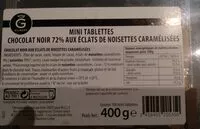 Mängden socker i Mini tablettes chocolat noir 72% aux éclats de noisettes