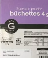Mängden socker i Sucre en poudre bûchettes