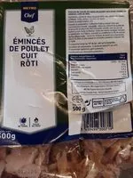 Mängden socker i Émincés de poulet cuit rôti
