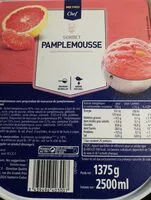 Mängden socker i Sorbet pamplemousse