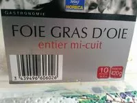 Mängden socker i Foie gras d'oie entier mi-cuit