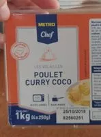 Mängden socker i Poulet curry coco