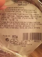 Mängden socker i Chèvre Frais aux Abricots (18% MG)