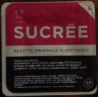 Mängden socker i Sauce soja sucrée