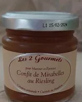 Mängden socker i Confitde mirabelles au Riesling