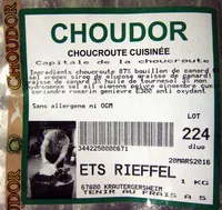 Mängden socker i Choucroute cuisinée