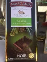Mängden socker i Chocolat Grains De Sucre De Canne Mascarin