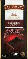 Mängden socker i Noir cacao 85% corsé