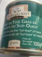 Mängden socker i Bloc de foie gras de canard du sud ouest