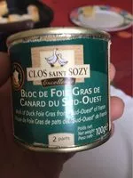 Mängden socker i Bloc de foie gras de canard du sud puest