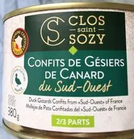 Mängden socker i Confits de Gesiers de canard