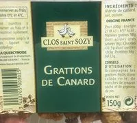 Mängden socker i Grattons de Canard