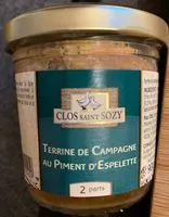 Mängden socker i Terrine de campagne au piment d'espelette