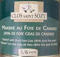 Mängden socker i Marbré au foie de canard