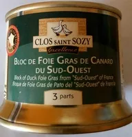 Mängden socker i Bloc de foie gras de canard du Sud-Ouest