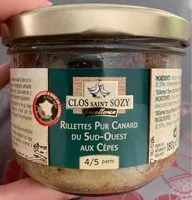 Mängden socker i Rillettes pur canard du sud-ouest