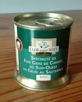 Mängden socker i Spécialité de foie gras de canard en gelée au Sauternes