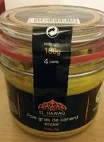 Mängden socker i Foie gras de canard entier