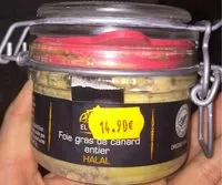 Mängden socker i Foie gras de canard entier halal