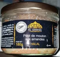 Mängden socker i pâté de mouton aux amandes