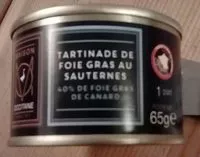 Mängden socker i Tartinade de foie gras au sauternes