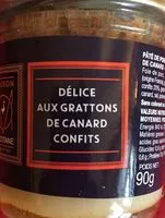 Mängden socker i Delice aux grattons de canard confis