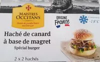 Mängden socker i Haché de canard à base de magret. Spécial burger.