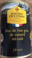 Mängden socker i Bloc de foie gras de canard mi-cuit