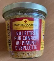 Mängden socker i Rillettes pur canard au piment d'espelette