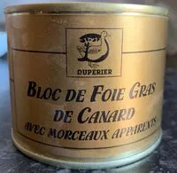 Mängden socker i Bloc de foie gras de canard