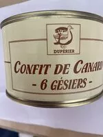 Mängden socker i Confit de canard : gésiers