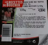 Mängden socker i Boudin blanc aux truffes