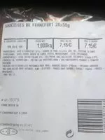 Mängden socker i Saucisses de Francfort
