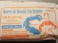 Mängden socker i Beurre de Baratte Cru Fermier Demi-sel