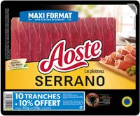 Mängden socker i Aoste séléction plateau Serrano soit 11 tranches