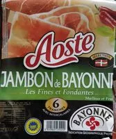 Mängden socker i Jambon de bayonne 6 tranches lot de 3