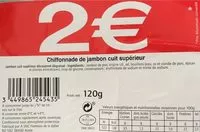 Mängden socker i Chiffonnade de Jambon Cuit Supérieur